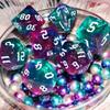 Galaxy Dice Set| Dark Green Mix Purple Crystal DND Dice Set for Board Game view 2