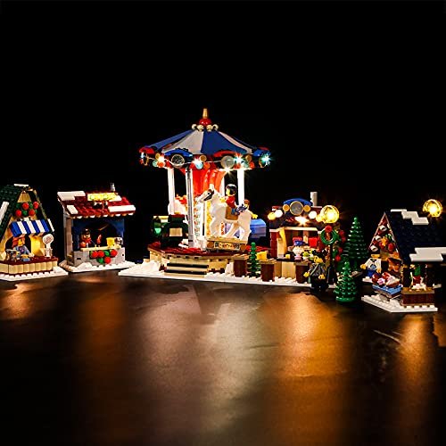Brick Shine Light Kit for Winter Village Market 10235 (Model Set is not Included) (Classic)