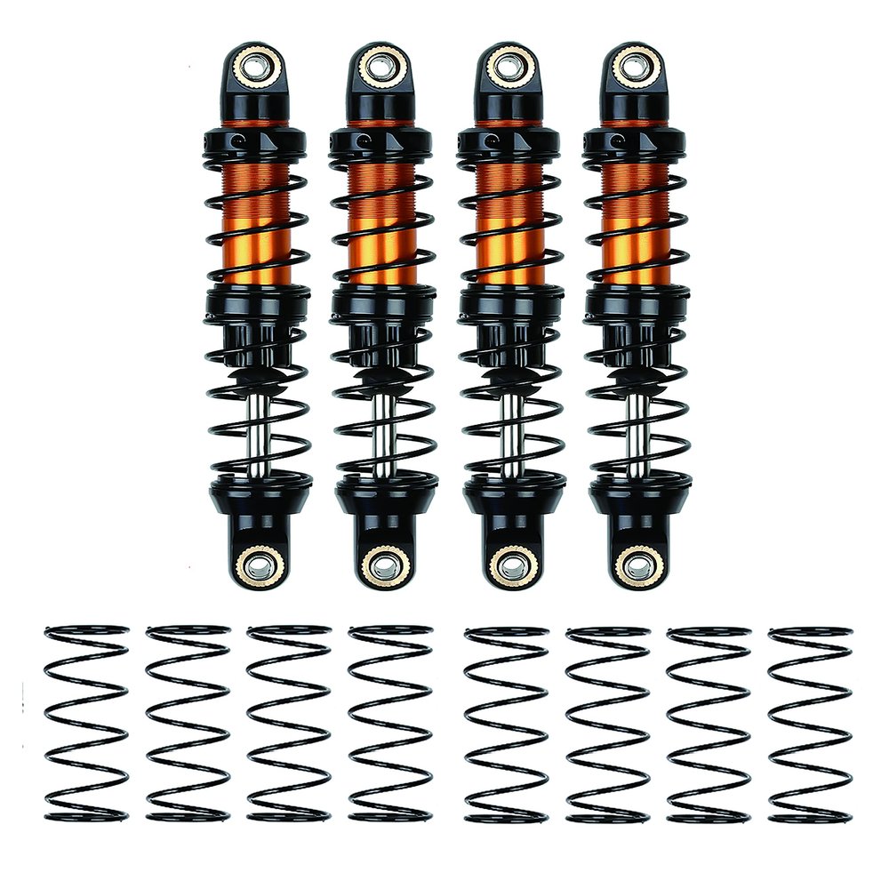 RC Shock Absorber, Metal Shock Absorber Oil Damper Set with Springs for 1/10 RC Crawler Car Axial SCX10 TRX4 D90(80mm)