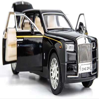 BDTCTK 1/32 Rolls-Royce Phantom Model Car,Zinc Alloy Pull Back Toy car with Sound and Light for Kids Boy Girl Gift (Black)