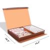 GUSTARIA Chinese Mahjong Set, Mahjong Game Set with 146 Numbered Large Tiles (1.5", Blue), Mahjong Tiles Set with Brown Carrying Case view 2