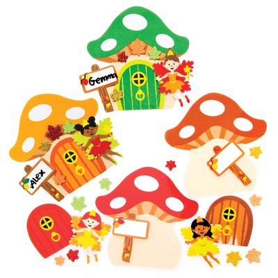 Baker Ross FE654 Autumn Fairy Door Decoration - Set of 4 Fairy Decorations for Children, Autumn Crafts