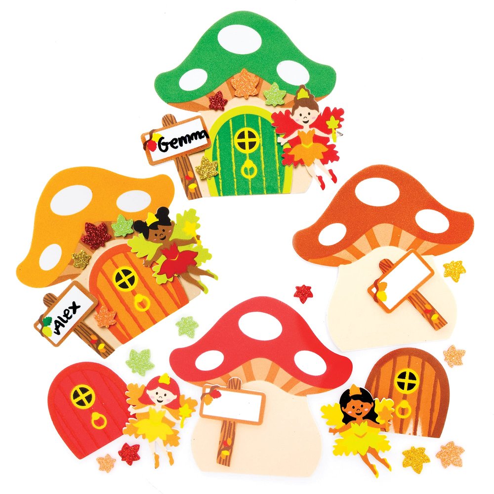 Baker Ross FE654 Autumn Fairy Door Decoration - Set of 4 Fairy Decorations for Children, Autumn Crafts