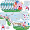 Peppa Pig Birthday Party Supplies, Peppa Pig Party Supplies and Decorations for 16 Guests, With Table Cover, Plates, Napkins, Cups and Sticker view 1