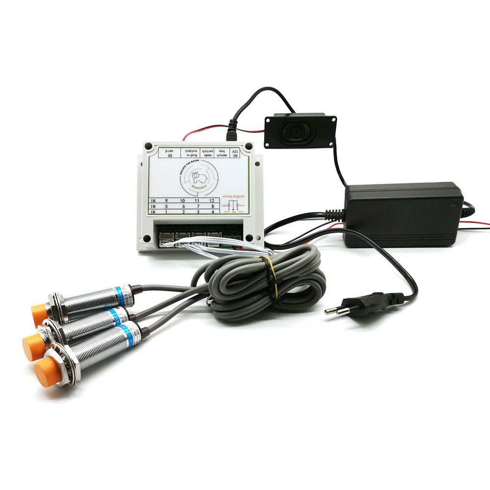 BearHoHo Escape Room Props Takagism Real Life Escape Game Close Metal Objects to Magic Metal Sensors in Sequence or Simultaneous to Open The Door Player Adventurer Puzzle Game (6 Sensors No Audio)