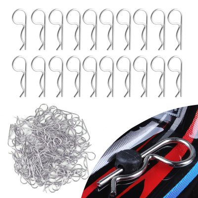 100PCS Universal RC Body Clips Pins for All 1/10 1/12 Scale Traxxas Redcat Axial SCX10 Losi HPI Himoto HSP Exceed RC Car Parts Truck Buggy Shell Replacement (Silver)