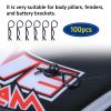 100PCS Universal RC Body Clips Pins for All 1/10 1/12 Scale Traxxas Redcat Axial SCX10 Losi HPI Himoto HSP Exceed RC Car Parts Truck Buggy Shell Replacement (Black) view 4