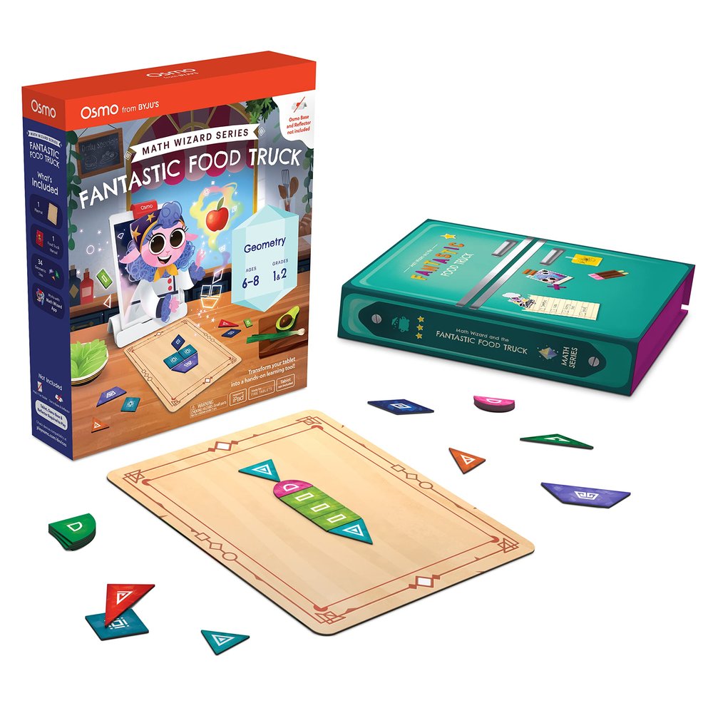 Osmo - Math Wizard and the Fantastic Food Truck Co. Games iPad & Fire Tablet -Ages 6-8/Grades 1-2 -Learn Geometry-Curriculum-Inspired-STEM Toy Gifts for Kids, Boy & Girl-Ages 6 7 8(Osmo Base Required)