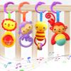 YUNLOVXEE Baby Toys, Cartoon Animal Hanging Rattle Toys, Handbells Baby Rattles, Baby Bed Crib Car Seat Travel Stroller Toys for Infant, Best Birthday Gift for Newborn, 4 Pack view 1