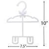 Dress Along Dolly Doll Full-Outfit Clothes Hangers for 18" Dolls - 24pk - Compatible w American Girl- Unique Design Holds Your Top & Bottom at Once Including Dresses, Pants, Shirts, Skirts- White view 2