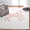 SAFAVIEH Carousel Kids Collection Area Rug - 3' Square, Ivory & Pink, Non-Shedding & Easy Care, Ideal for High Traffic Areas for Boys & Girls in Playroom, Nursery, Bedroom (CRK163A) view 1