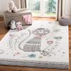 SAFAVIEH Carousel Kids Collection Area Rug - 3' Square, Ivory & Pink, Cat Design, Non-Shedding & Easy Care, Ideal for High Traffic Areas for Boys & Girls in Playroom, Nursery, Bedroom (CRK187A) view 1
