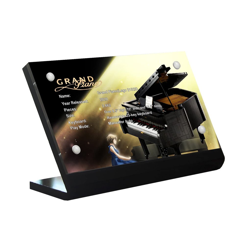 Acrylic Display Plaque for Grand Piano 21323 (Model Set is not Included)