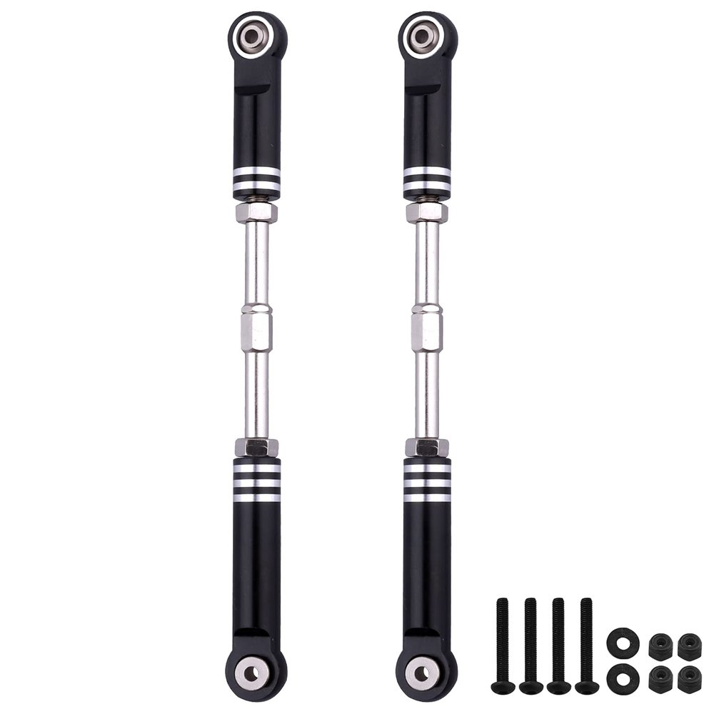Aluminum Rear Suspension Links Kit Steering Linkage Turnbuckles and Camber Links for Arrma 1/8 Kraton/Notorious 6S BLX Upgrades Parts (Black)