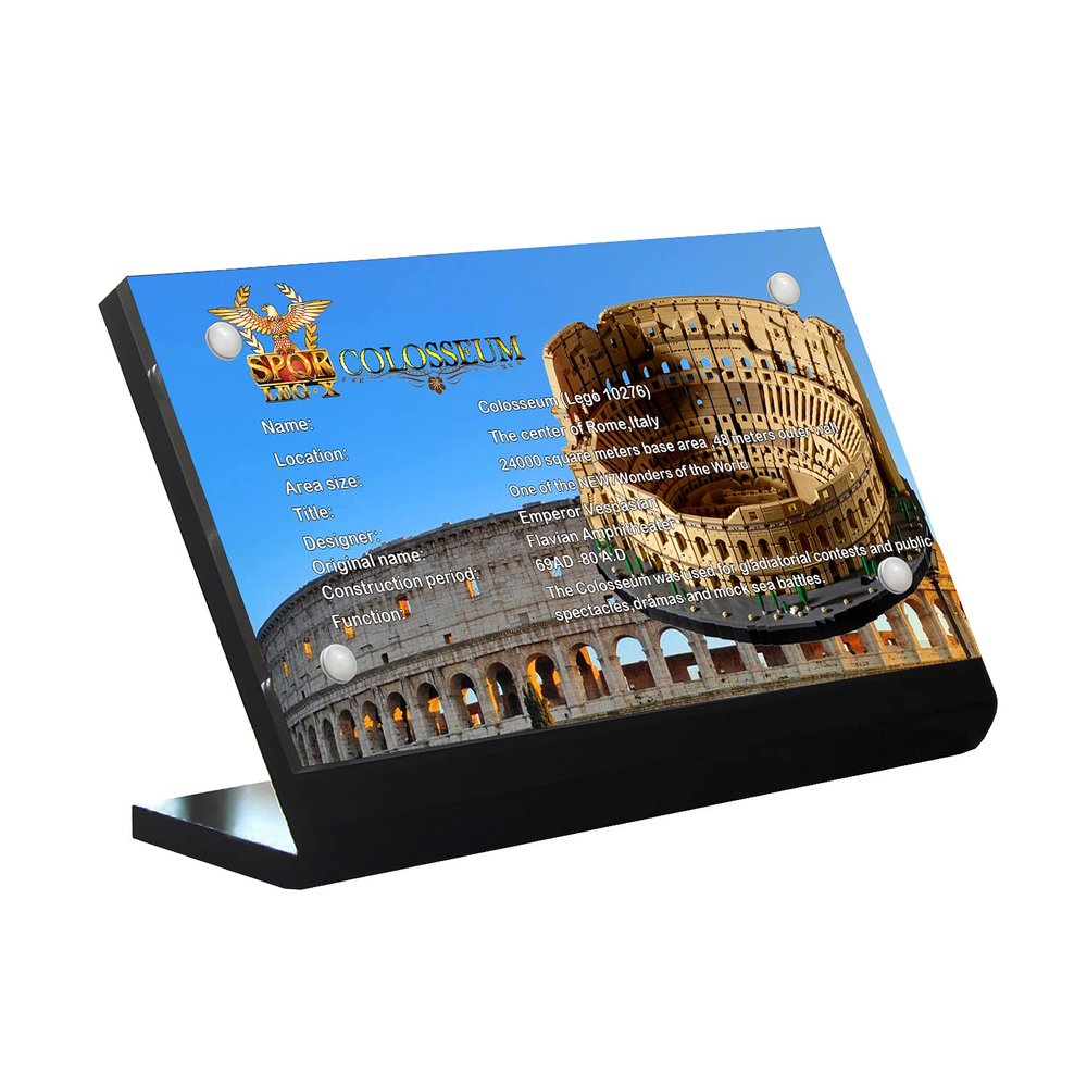 DK DISPLAYKING Acrylic Display Plaque for Colosseum 10276 (Model Set is not Included)