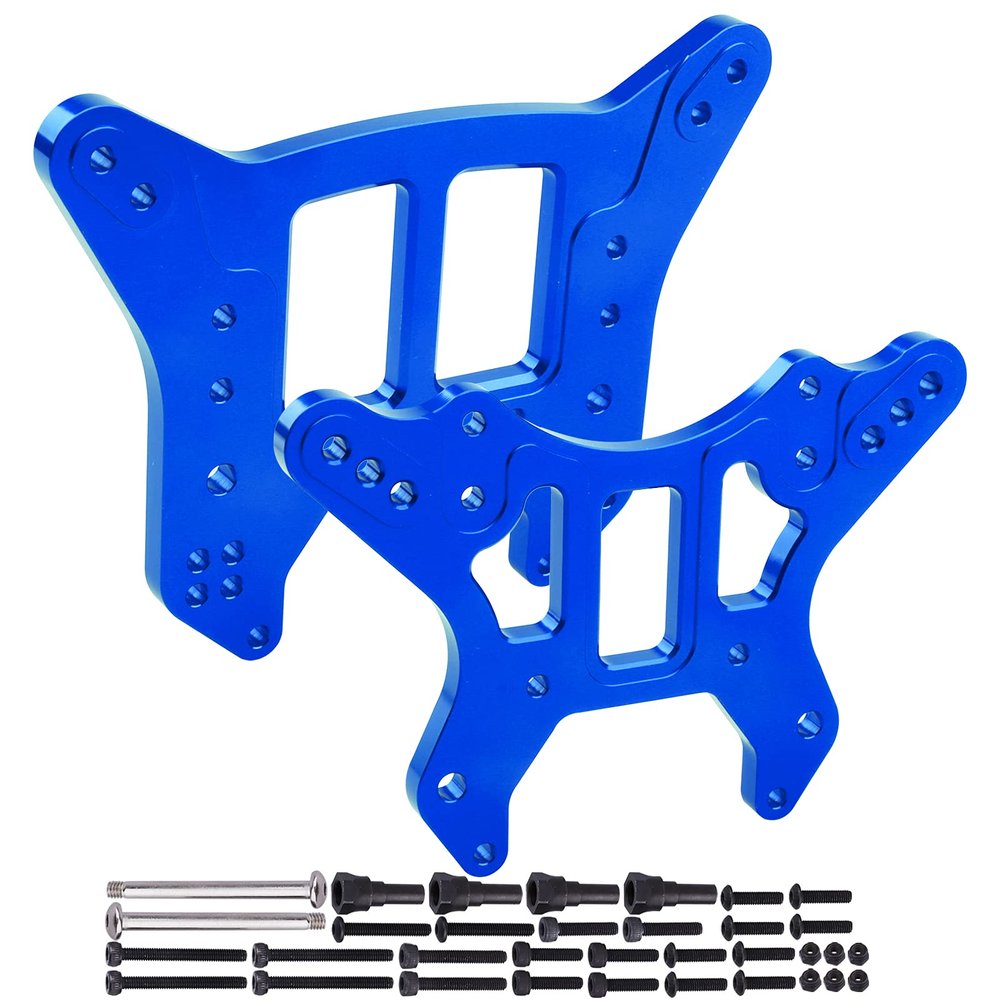 Aluminum Shock Tower Front & Rear for Arrma 1/8 Kraton/Notorious 6S BLX Replacement Parts,Replace AR330220 and ARA320581 (Navy Blue)