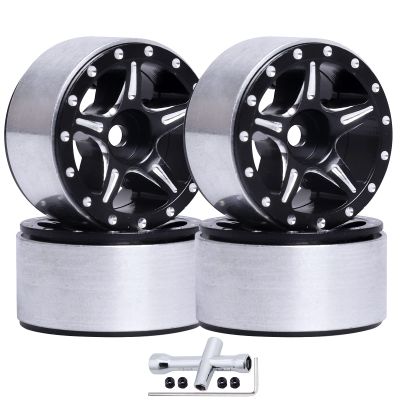 AllinRC 1.0 Beadlock Wheel Rims 1.0" Wheels for 1/24 Axial SCX24 Gladiator Deadbolt Bronco C10 JLU AX24 Upgrades RC Crawler Car