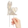 Mr and Mrs Cake Topper Rhinestone Metal Love Couple For Wedding/Engagement/Bridal Shower/Anniversary/Birthday Gold view 4