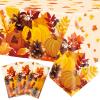 3 Pieces Fall Disposable Tablecloth Decoration Fall Theme Plastic Table Cover Autumn Pumpkin Maple Leave Table Cloth Thanksgiving Pumpkin Tablecover for Autumn Harvest Party Supplies Favors view 1