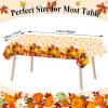 3 Pieces Fall Disposable Tablecloth Decoration Fall Theme Plastic Table Cover Autumn Pumpkin Maple Leave Table Cloth Thanksgiving Pumpkin Tablecover for Autumn Harvest Party Supplies Favors view 2