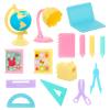 ENOCHT 27 Pcs 11.5 inch Doll School Accessories 4 Doll Backpack Bag with Zipper with Computers, Glasses, Blackboard, 7 Pcs Study Accessories 8 Pcs Stationery Sets 2 headsets view 2