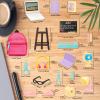 ENOCHT 27 Pcs 11.5 inch Doll School Accessories 4 Doll Backpack Bag with Zipper with Computers, Glasses, Blackboard, 7 Pcs Study Accessories 8 Pcs Stationery Sets 2 headsets view 3