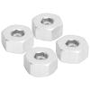 Bnineteenteam 4 Pcs RC Wheel Hex Hub, 5mm to 12mm Combiner Wheel Hub Hex Adapter RC Wheel Spacer for D12 1/10 RC Trucks(Silver S) view 1