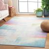 SAFAVIEH Washable Rug Paint Brush Collection - 4'4" x 6', Blue & Green, Slip Resistant & Easy to Clean, Ideal for Living Room, Bedroom, Nursery, Kids Playroom, Dining Space (PTB188M) view 1