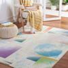 SAFAVIEH Washable Rug Paint Brush Collection - 5'5" x 7'6", Blue & Ivory, Slip Resistant & Easy to Clean, Ideal for Living Room, Bedroom, Nursery, Kids Playroom, Dining Space (PTB107M) view 1