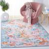 SAFAVIEH Washable Rug Paint Brush Collection - 6'7" Square, Blush Pink & Green, Slip Resistant & Easy to Clean, Ideal for Living Room, Bedroom, Nursery, Kids Playroom, Dining Space (PTB158U) view 1