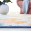 SAFAVIEH Washable Rug Paint Brush Collection - 6'7" Square, Navy & Orange, Slip Resistant & Easy to Clean, Ideal for Living Room, Bedroom, Nursery, Kids Playroom, Dining Space (PTB157N) view 3