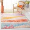 SAFAVIEH Washable Rug Paint Brush Collection - 6'7" Square, Pink & Blue, Slip Resistant & Easy to Clean, Ideal for Living Room, Bedroom, Nursery, Kids Playroom, Dining Space (PTB173U) view 1