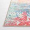 SAFAVIEH Washable Rug Paint Brush Collection - 6'7" Square, Pink & Blue, Slip Resistant & Easy to Clean, Ideal for Living Room, Bedroom, Nursery, Kids Playroom, Dining Space (PTB173U) view 3