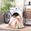 SAFAVIEH Washable Rug Paint Brush Collection - 6'7" Square, Pink & Blue, Slip Resistant & Easy to Clean, Ideal for Living Room, Bedroom, Nursery, Kids Playroom, Dining Space (PTB189U) view 2