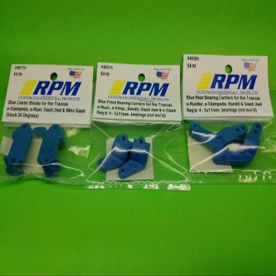 RPM Slash Rustler Stampede Bearing Carriers Caster Blocks 80715 80375 80385 Includes CHICAGOLAND RC Coupon