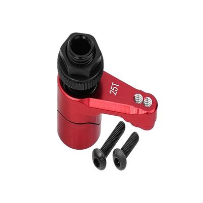 Axial 1/10 RBX10 Ryft 4WD Rock Bouncer Upgrade Parts Aluminum 7075 25T Servo Horn With Built-In Spring (2 Positioning Holes) - 3Pc Set Red