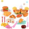 Simhoa Kid Microwave Kitchen Toys Pretend Play Accessories Fake Food Home Appliance - Pink 13pcs view 2