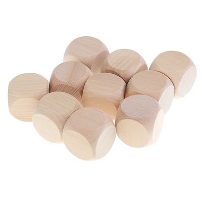 Tachiuwa 10-Pack Blank Unfinished Wooden 6 Sided 40 Crafting