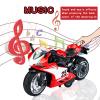 CYYSFIVQZ Toy Motorcycle,Pull Back Motorcycle Toy with Sounds and Lights,1:12 Scale Motorcycle Model Toy for Kids, Pull Back Vehicle for Age 3+ Year Old Birthday Christmas Party Supplies (Red) view 4