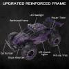 LARVEY 1:16 Scale Purple Remote Control Car, 20 Km/h High Speed Girls Remote Control Car Monster Vehicle with LED Headlights and Chassis Lights, RC Truck for Girls Boys and Adults view 4