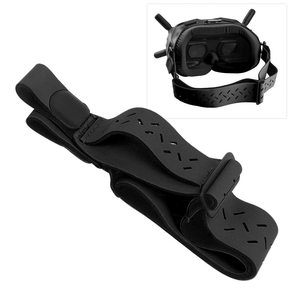 Flight Goggles Headband,Two Point Flight Goggles Headband Adjustable Detachable Head Strap Compatible with DJI FPV Combo Drone Accessories(Black)
