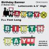 Havercamp Train Birthday Party Supplies: 7ft Happy Birthday Banner, Centerpiece, 12 Photo Props, 10 Cardboard Train Cutouts Decorations, 24 Party Picks view 2