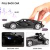 BDTCTK 1:32 Farrari Car Model Pull Back Car with Sound and Light for Kids Boy Girl, Metal Body Door Opened Black view 2