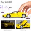 BDTCTK 1:32 Farrari Car Model Pull Back Car with Sound and Light for Kids Boy Girl, Metal Body Door Opened Yellow view 2