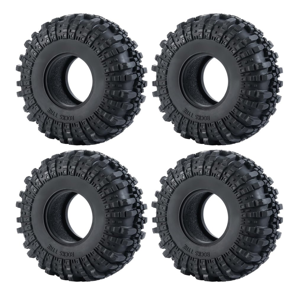 RCLIONS 4PCS 2.2inch Crawler Tires Rubber Wheel Tyre 137mm/5.3inch with Foam Insert for 1/10 RC Crawler Car Axial Wraith RR10 SCX10 TRX4