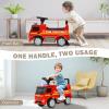 HONEY JOY Ride On Push Car, Licensed Mercedes Benz Push Cars for Toddlers w/Horn, Music, Lights, Under Seat Storage, Foot-to-Floor Ride On Fire Truck Toy for Kids Boys Girls 1-3, Red view 2