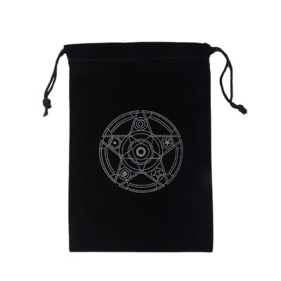 Mysterious Black Magic Divination Tarot & Dice Bag, Tarot Card Pouch, Constellation Pattern Board Game Drawstring Jewelry Drawstring Bag, Black Tarot Card Holder Travel & Gift Bag