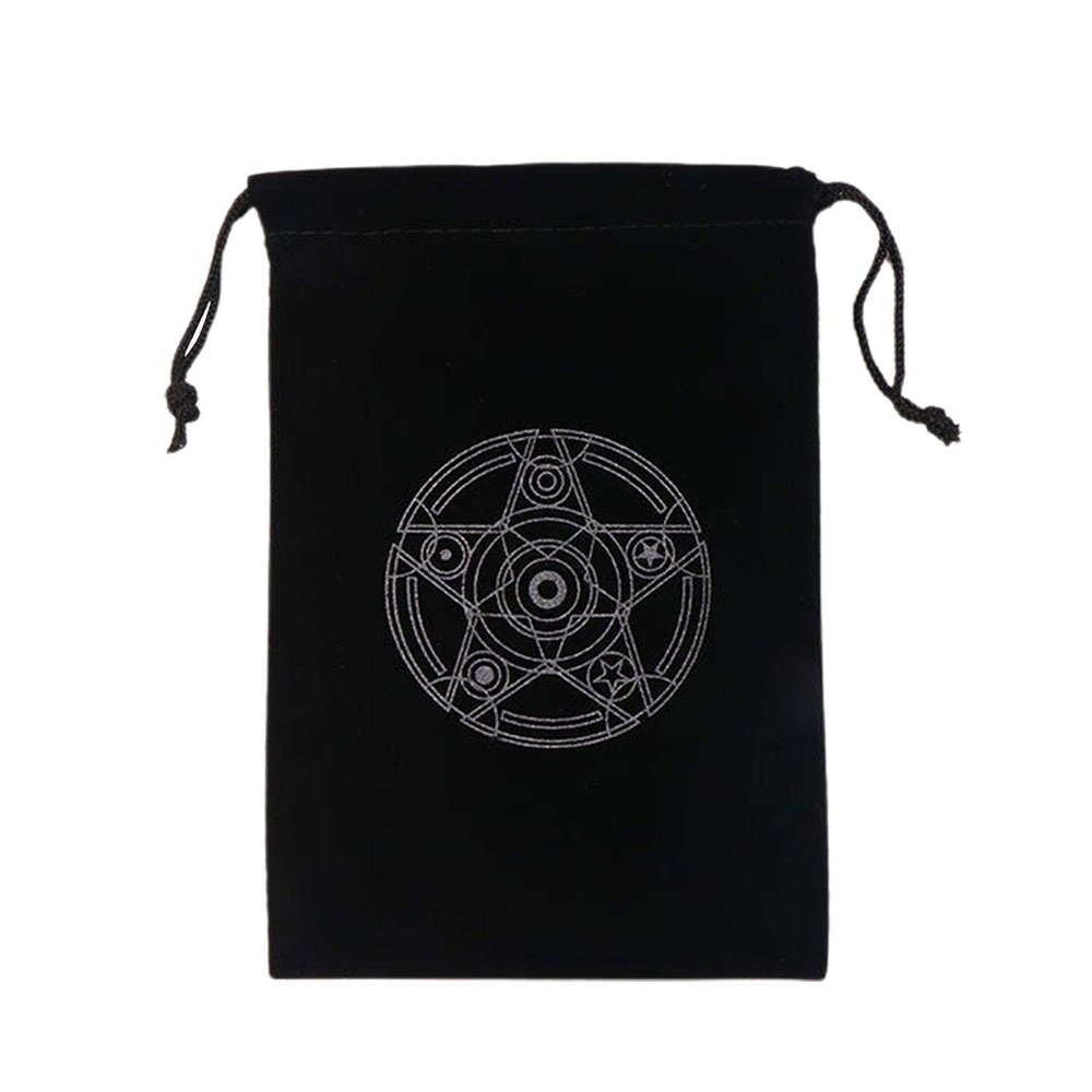 Mysterious Black Magic Divination Tarot & Dice Bag, Tarot Card Pouch, Constellation Pattern Board Game Drawstring Jewelry Drawstring Bag, Black Tarot Card Holder Travel & Gift Bag