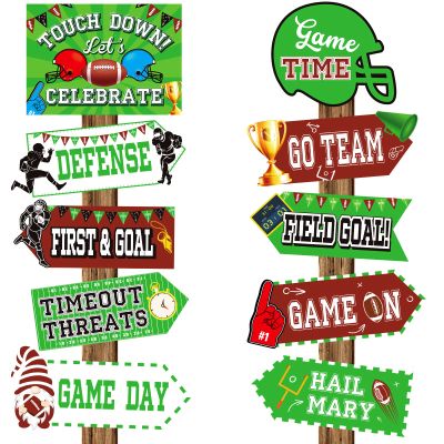 20 Pieces Football Party Sign Football Tailgate Party Supplies Concession Stand Decoration Soccer Team Decor Favors for Game Bar Decoration Kit