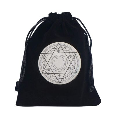 Tarot & Dice Bag, Velvet & Satin Tarot Pouch, Constellation Pattern Board Game Drawstring Jewelry Storage Bag, Tarot Card Holder Bag Pouch l Travel & Gift Bag